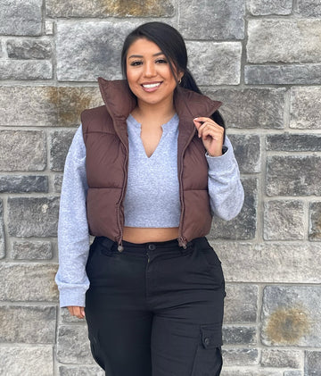 Cropped Puffer Vest