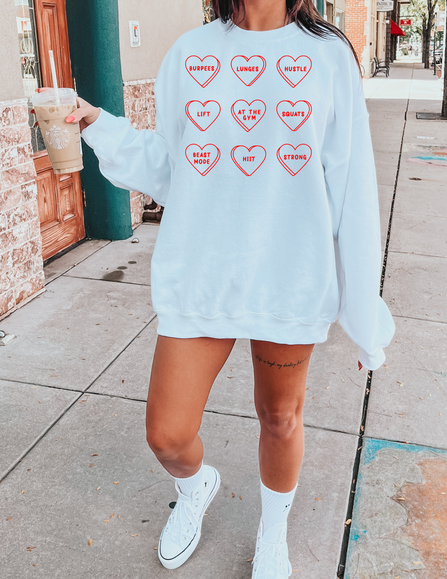 **PRE-ORDER** Gym Hearts Crewneck