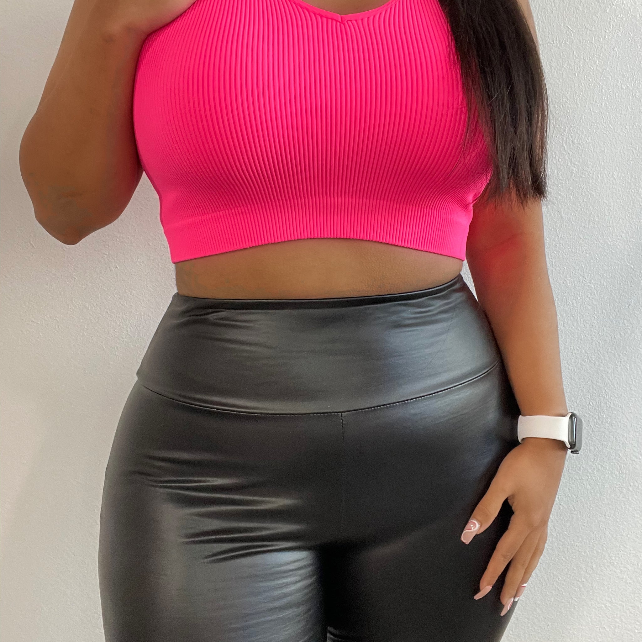 Distraction Faux Leather Biker Shorts