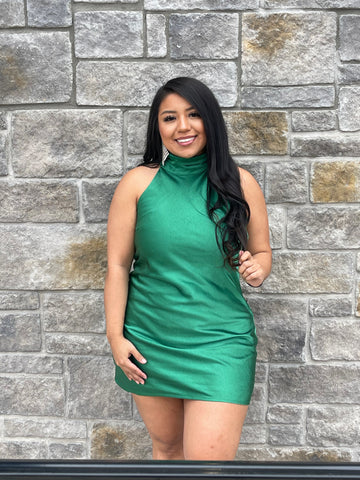 Envy Green Satin Dress