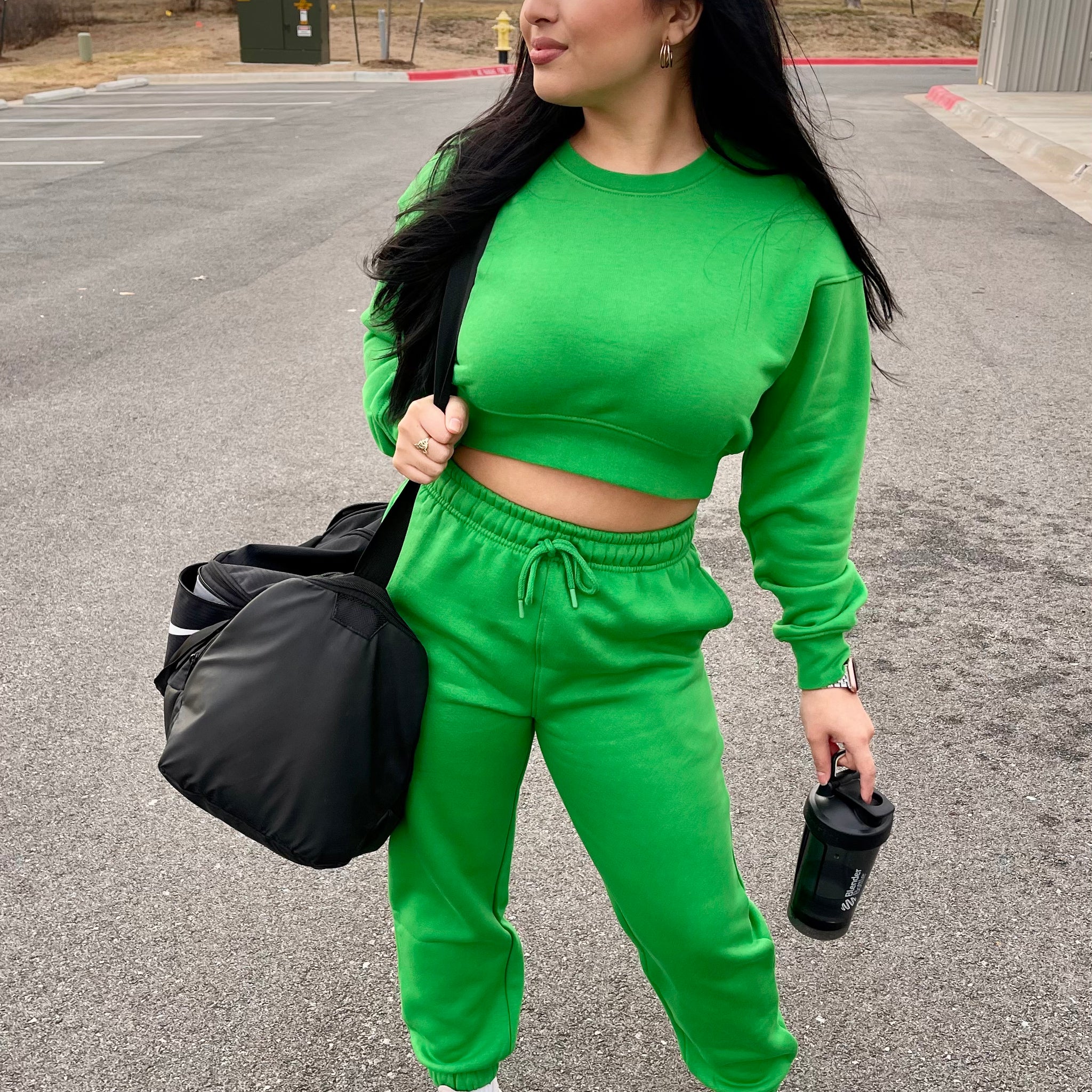 Running Around Cropped Sweatshirt