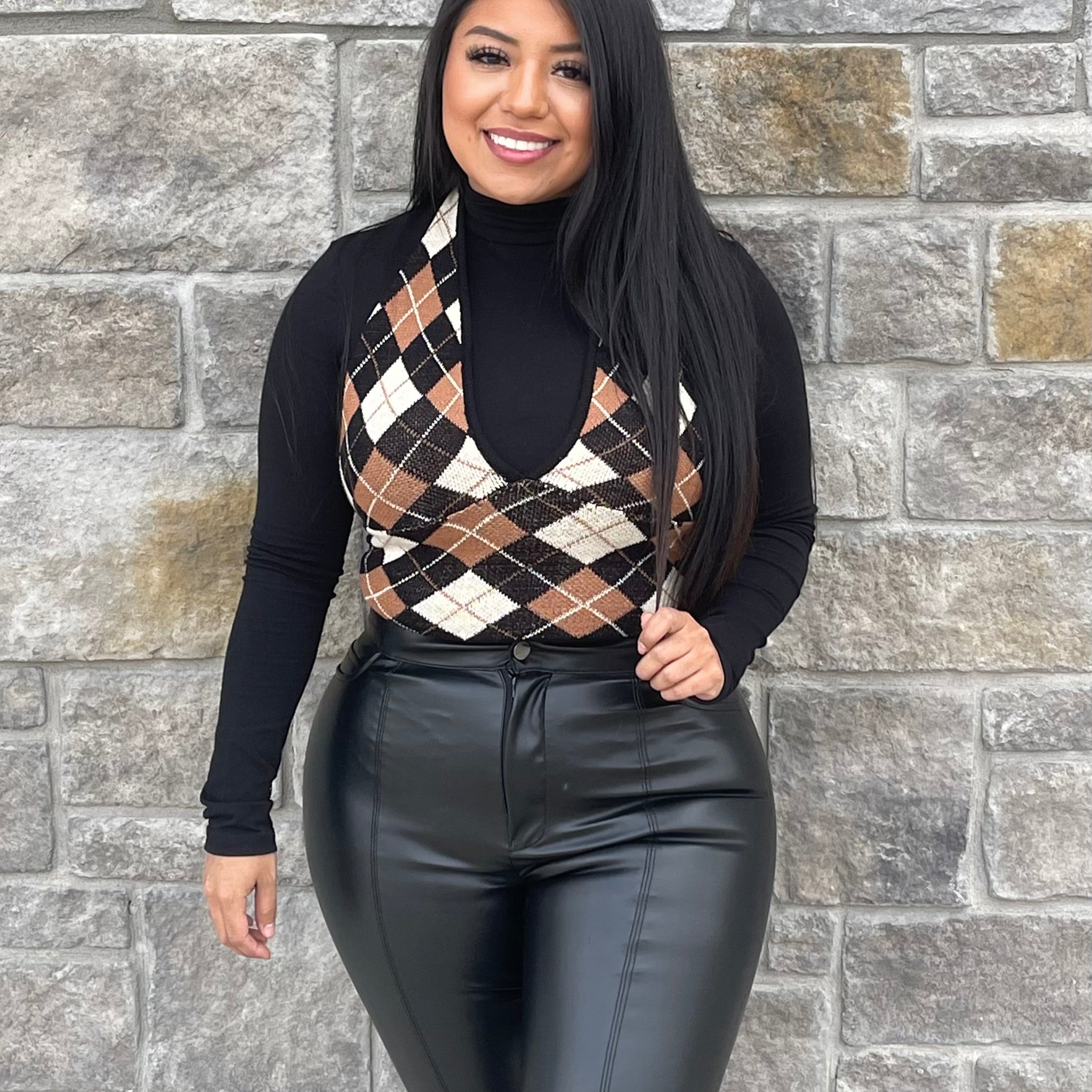 Queen of Checkers Top